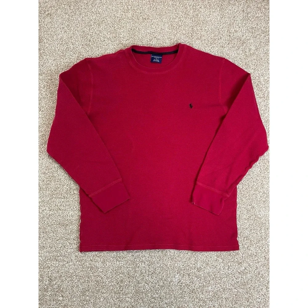 Polo‎ Ralph Lauren Shirt Mens XXL Red Sleepwear  Long Sleeve (Large)